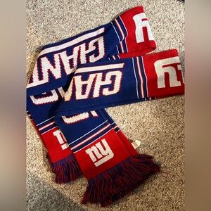 New York Giants Knit Scarf Lot of 2 NFL Red Blue Fringe